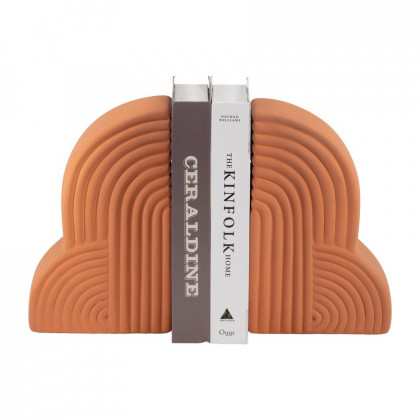 Sagebrook 13"x10" Ceramic Arches Bookends (Set Of 2) - Terracotta