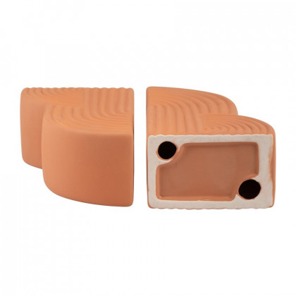 Sagebrook 13"x10" Ceramic Arches Bookends (Set Of 2) - Terracotta