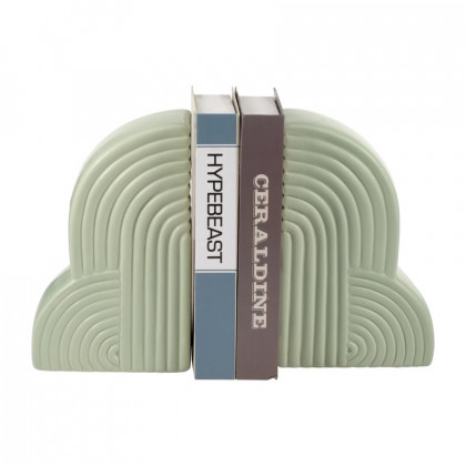 Sagebrook 13"x10" Ceramic Arches Bookends (Set Of 2) - Cucumber