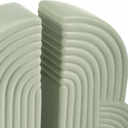 Sagebrook 13"x10" Ceramic Arches Bookends (Set Of 2) - Cucumber
