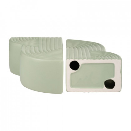 Sagebrook 13"x10" Ceramic Arches Bookends (Set Of 2) - Cucumber
