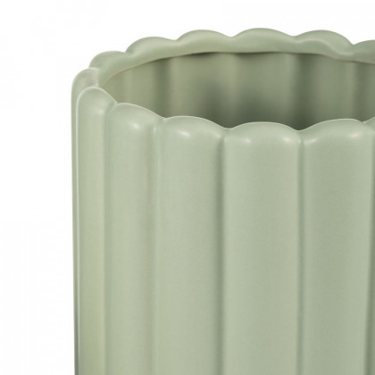 Sagebrook 10"/13" Ceramic Ribbed Vases (Set Of 2) - Cucumber