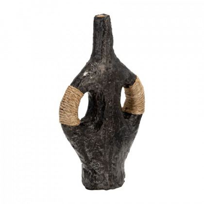 Sagebrook - 14" Terracotta Double Handle With Twine Vase in Black