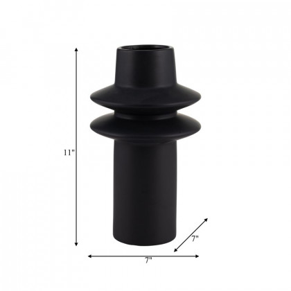 Sagebrook 11" Ceramic Modern Vase - Black
