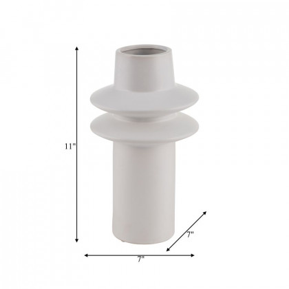 Sagebrook 11" Ceramic Modern Vase - White