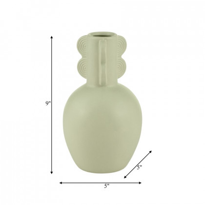 Sagebrook 9" Ceramic Eared Vase - Cucumber