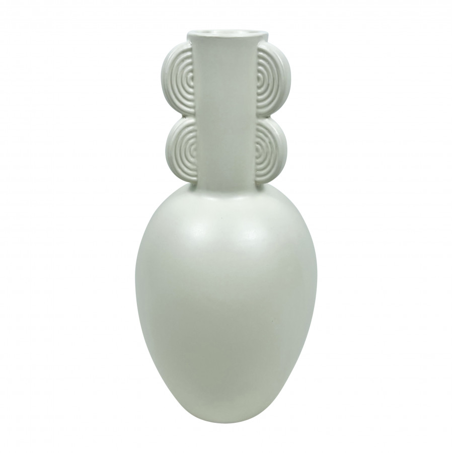 Sagebrook 13" Ceramic Eared Vase - Cotton
