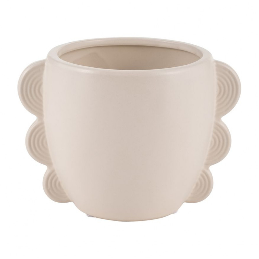 Sagebrook 5" Ceramic Eared Vase - Cotton