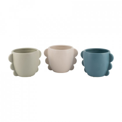 Sagebrook 5" Ceramic Eared Vase - Cotton