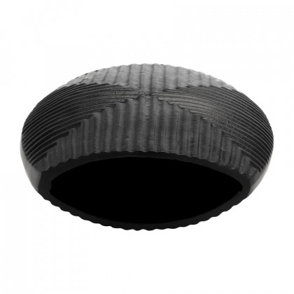 Sagebrook 10" Metal Ribbed Vase - Matte Black