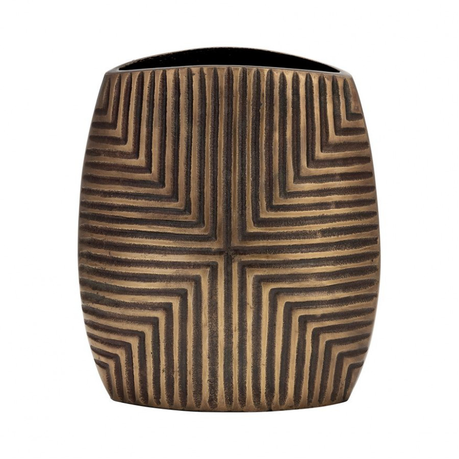Sagebrook - 10" Metal Ribbed Vase