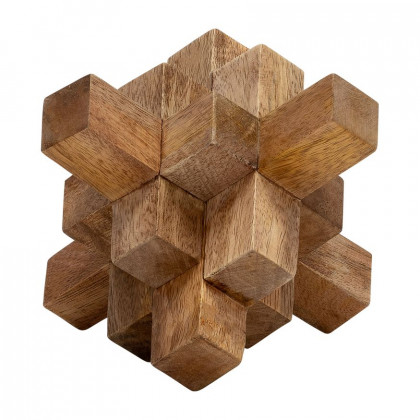Sagebrook - 6" Wood Geometric Orb in Natural
