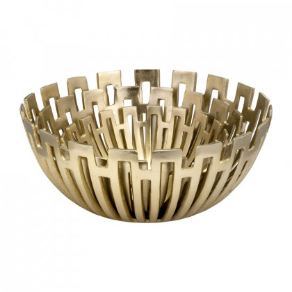 Sagebrook - 11"/14"/16" Metal Geometric Bowls (Set Of 3) in Gold