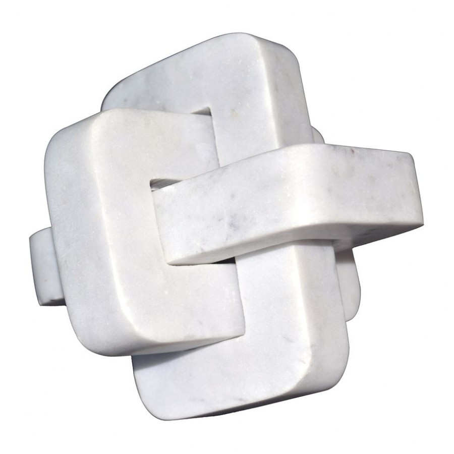 Sagebrook - 5" Marble Geometric Orb in White