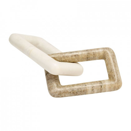 Sagebrook - 10" Marble 2 Square Links in White/Onyx