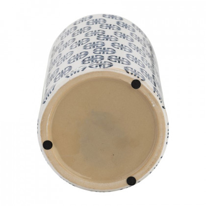 Sagebrook 13" Ceramic Modern Ginger Jar - Navy/White