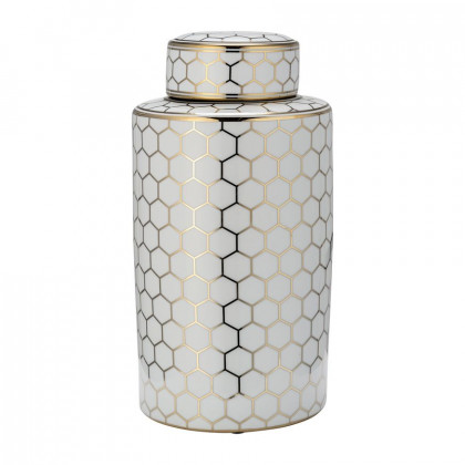 Sagebrook - 16" Ceramic Honeycomb Jar With Lid