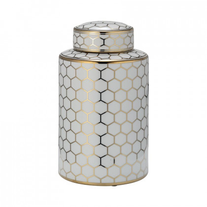 Sagebrook - 16" Ceramic Honeycomb Jar With Lid