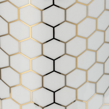 Sagebrook 12" Ceramic Honeycomb Jar With Lid - Gold