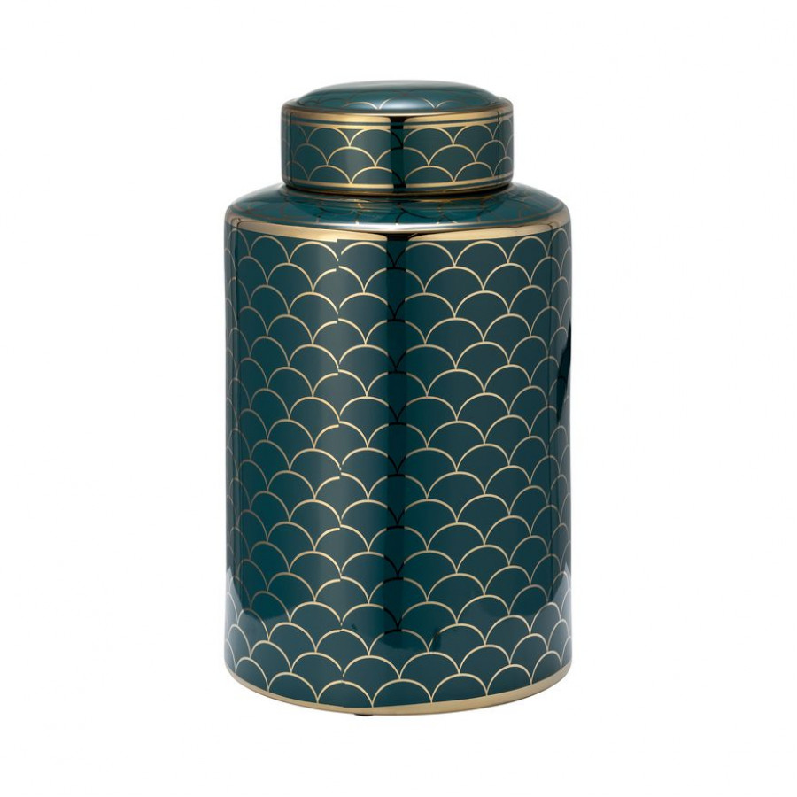Sagebrook 12" Ceramic Crackle Jar With Lid - Gold