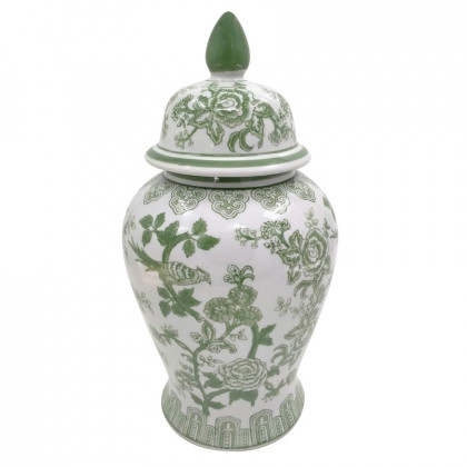 Sagebrook - 17973 18" Ceramic Temple Jar Bird/Flower