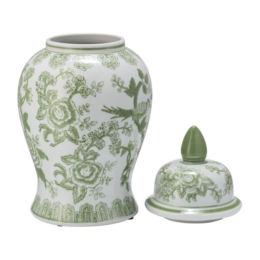 Sagebrook - 17973 18" Ceramic Temple Jar Bird/Flower