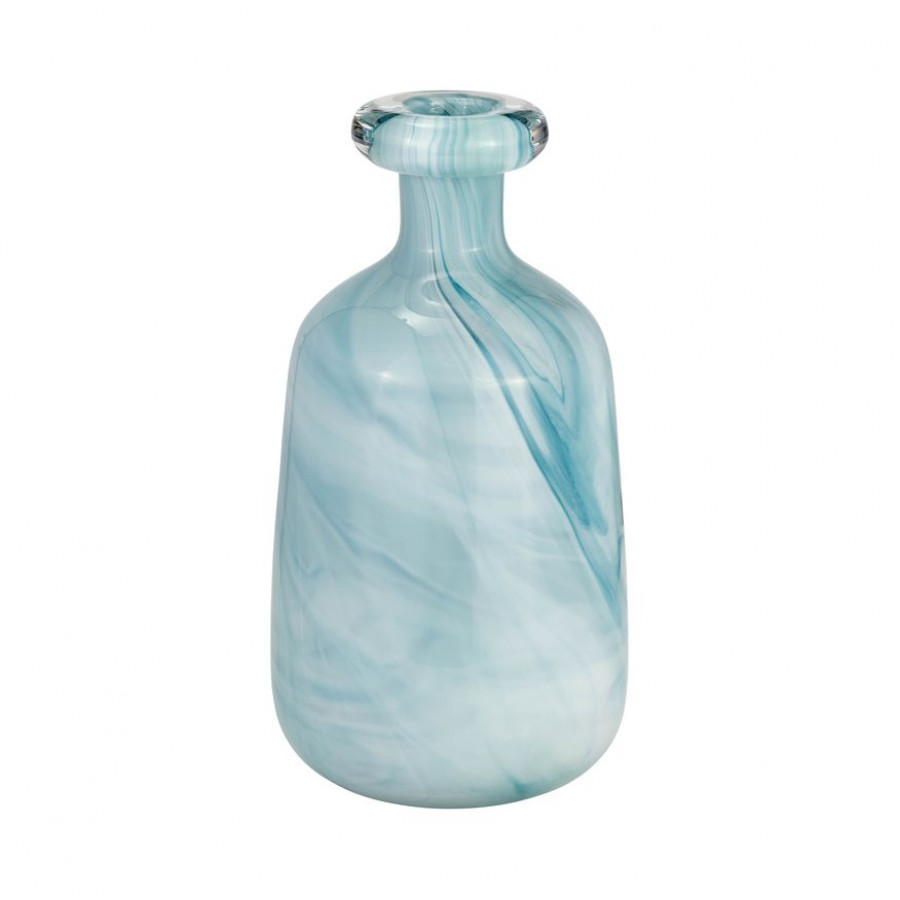 Sagebrook - 12" Glass Bottle Vase in Teal