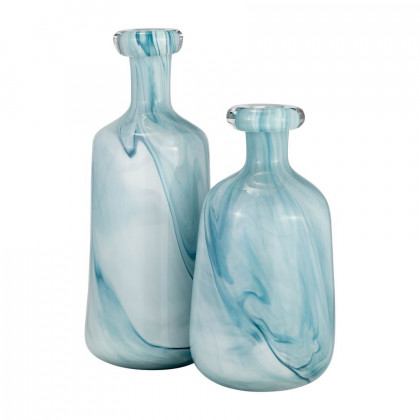 Sagebrook - 12" Glass Bottle Vase in Teal
