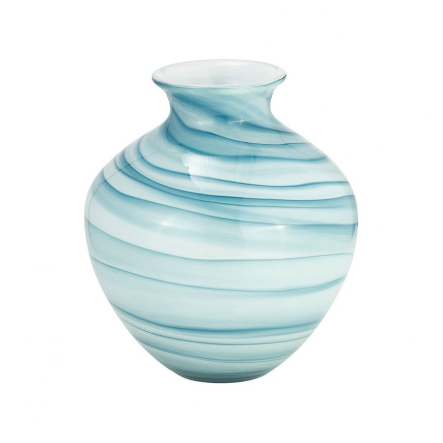 Sagebrook 10" Glass 2-tone Vase - Blue/White