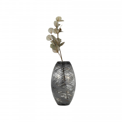 Sagebrook 13" Glass Swirl Vase - Black