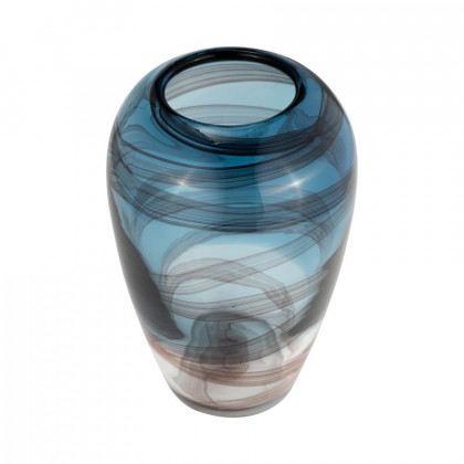 Sagebrook 9" Glass Swirl Vase - Blue