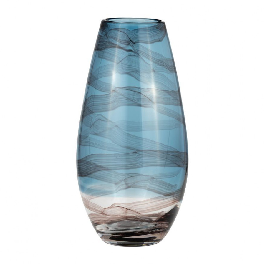 Sagebrook 13" Glass Swirl Vase - Blue