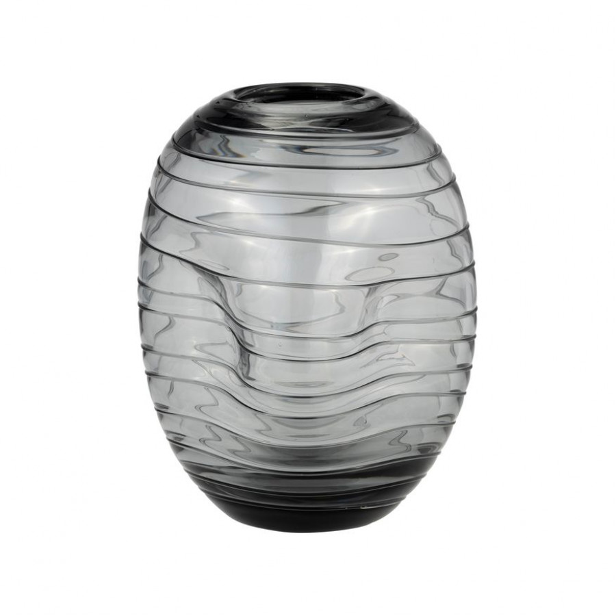 Sagebrook 8" Glass Pinched Vase - Smoke
