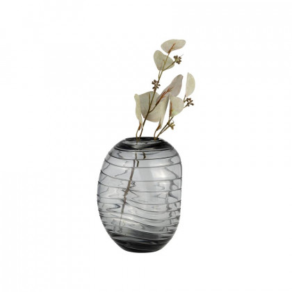 Sagebrook 8" Glass Pinched Vase - Smoke