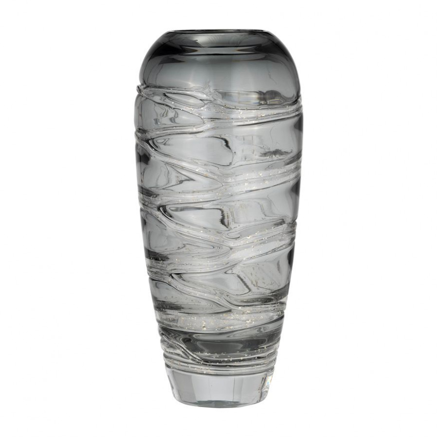 Sagebrook - 13" Glass Veined Vase in Smoke