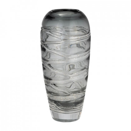Sagebrook - 13" Glass Veined Vase in Smoke