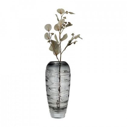 Sagebrook - 13" Glass Veined Vase in Smoke
