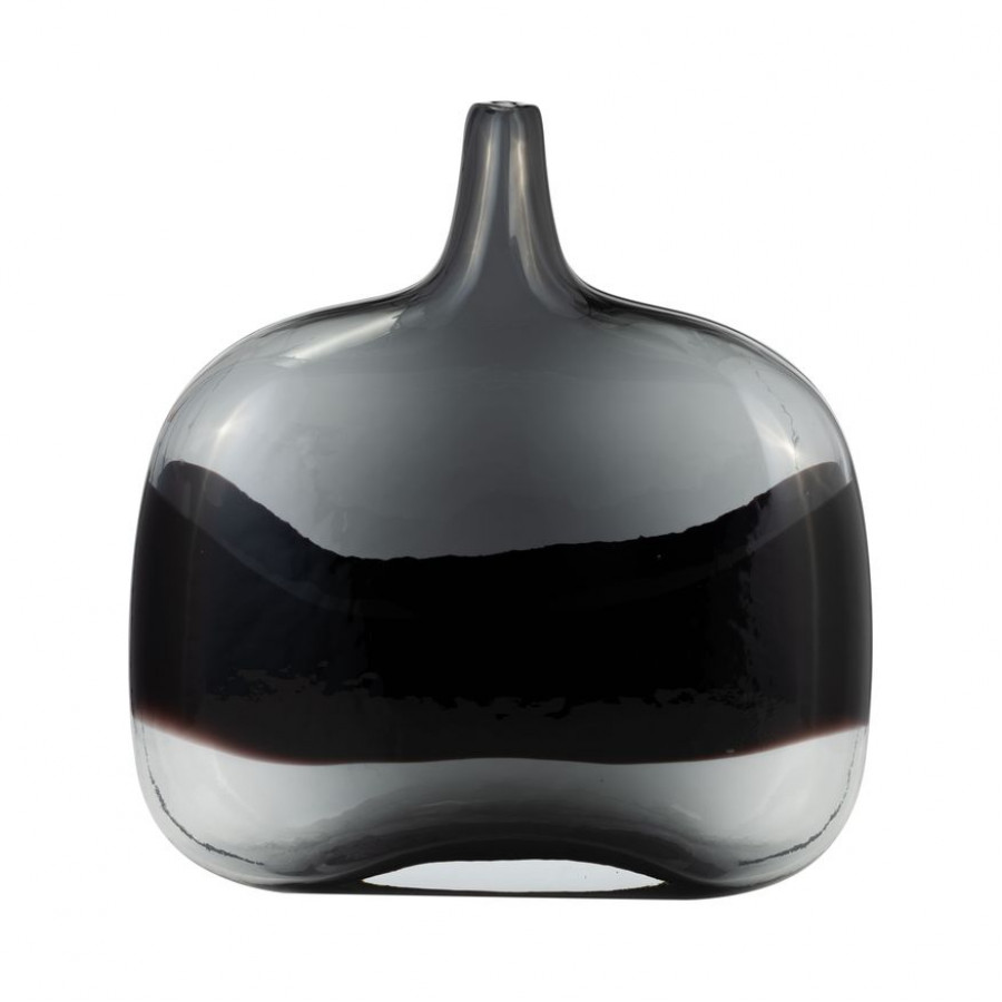 Sagebrook - 12" Glass 2-tone Vase in Smoke/Black