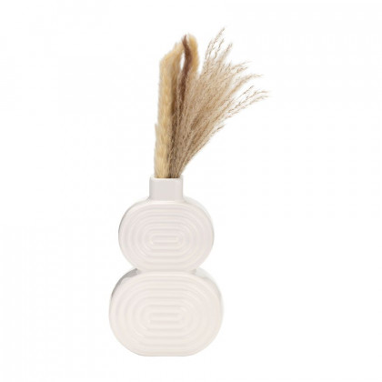 Sagebrook 10" Ceramic Stacked Circles Vase - White