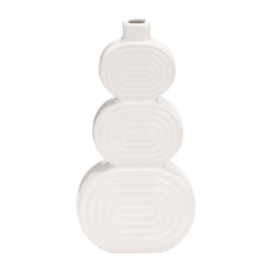 Sagebrook - 10" Ceramic Stacked Circles Vase