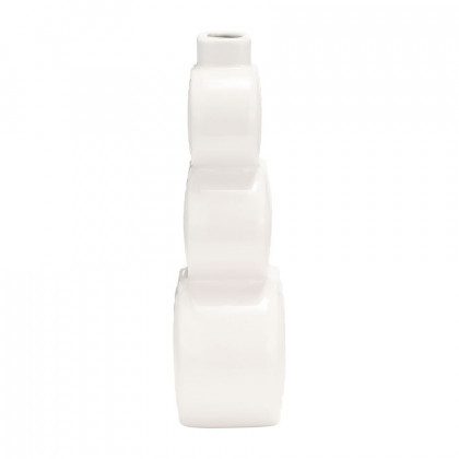 Sagebrook 12" Ceramic Stacked Circles Vase - White