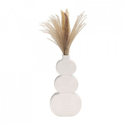 Sagebrook 12" Ceramic Stacked Circles Vase - White