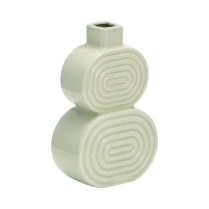 Sagebrook 10" Ceramic Stacked Circles Vase - Cucumber