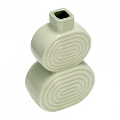 Sagebrook 10" Ceramic Stacked Circles Vase - Cucumber
