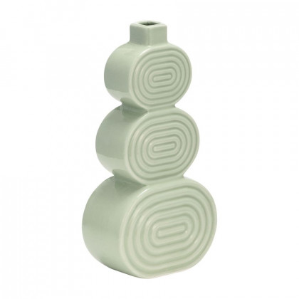 Sagebrook 12" Ceramic Stacked Circles Vase - Cucumber