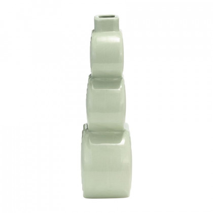 Sagebrook 12" Ceramic Stacked Circles Vase - Cucumber