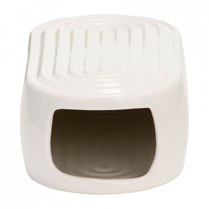Sagebrook 9" Ceramic Oval Ridged Vase - White