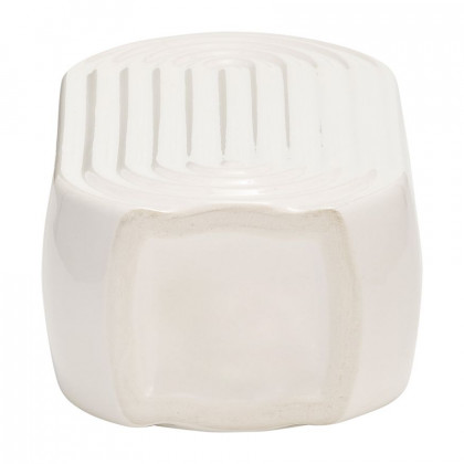 Sagebrook 9" Ceramic Oval Ridged Vase - White