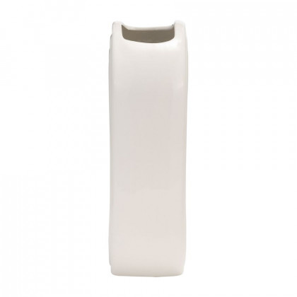 Sagebrook 11" Ceramic Oval Ridged Vase - White