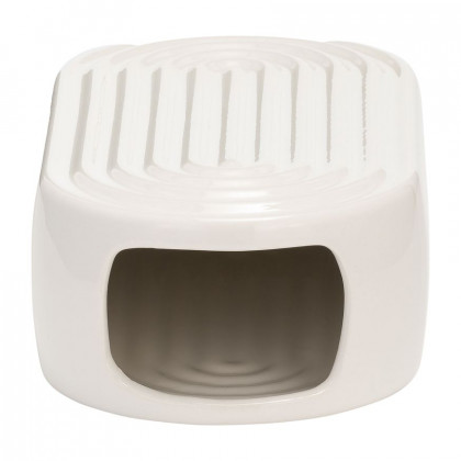 Sagebrook 11" Ceramic Oval Ridged Vase - White